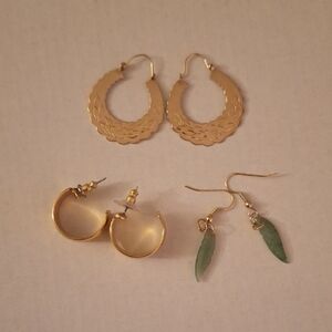 Gold-Plated Floral Earring Lot.